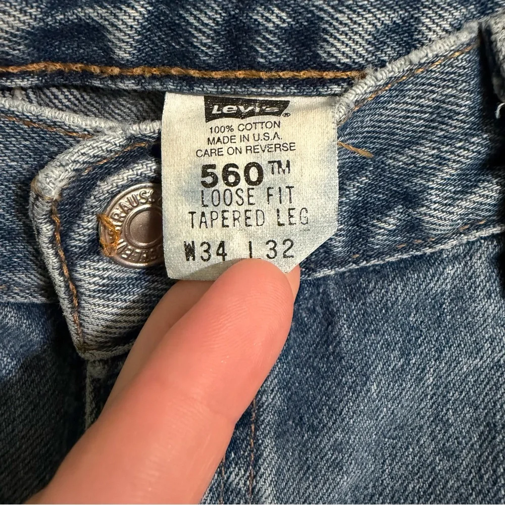 Levi's Y2k 560 Loose Fit Tapered Leg Jeans 34x32 Light Wash  2003 Baggy Denim - Picture 8 of 10